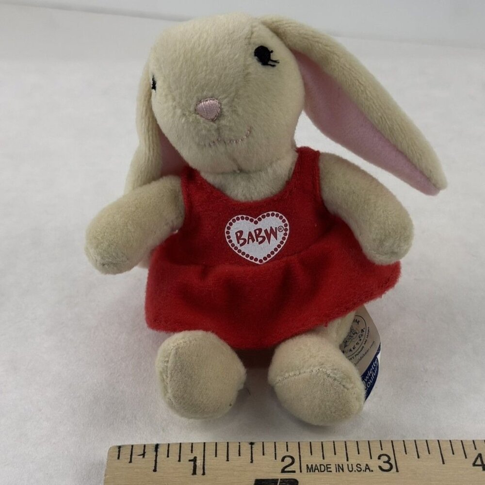 Vintage 2006 Build-A-Bear Pawlette Coufur Plush Bunny 4" Red Heart Dress - Picture 10 of 11